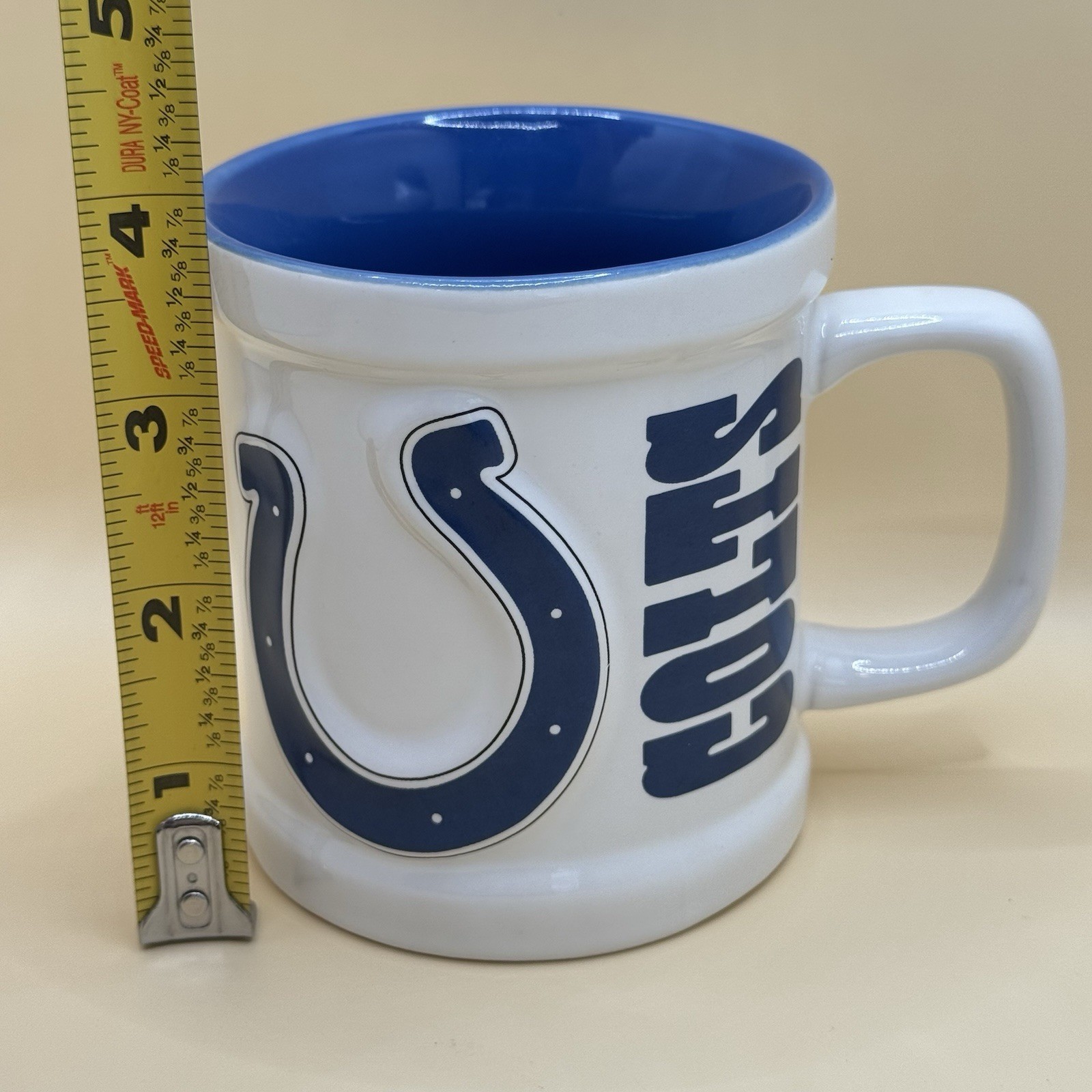 NFL Team Indianapolis Colts Sculpted Horseshoe Logo Cup Coffee Mug 10 oz