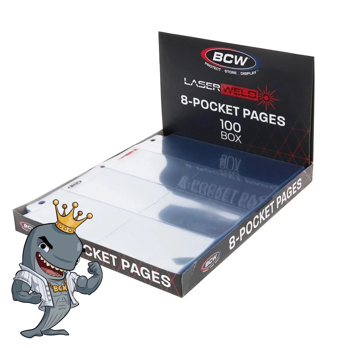 BCW LaserWeld 8-Pocket Vintage Card Pages 100ct Box FREE SHIP
