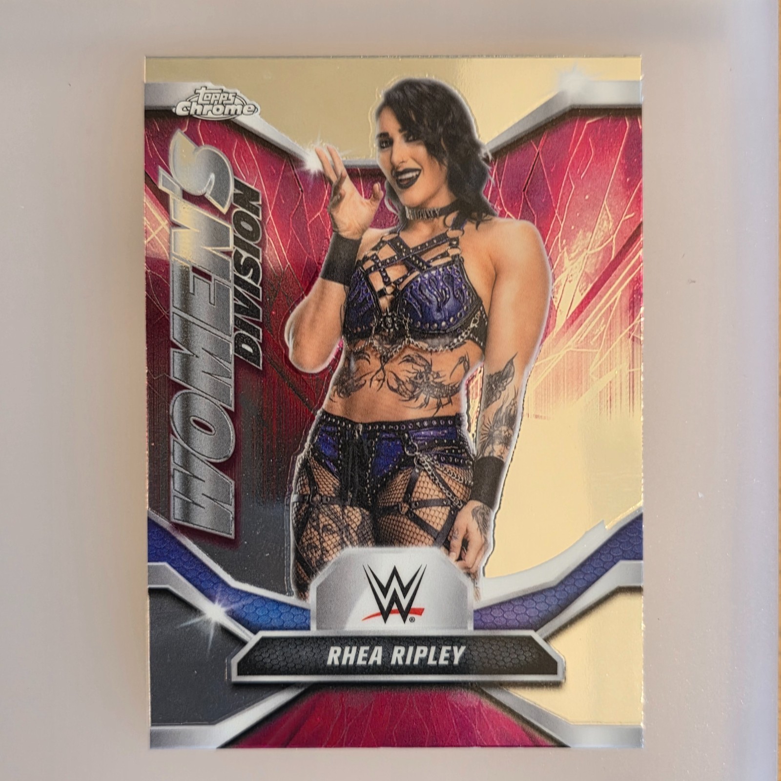 2026 WWE Topps Chrome Rhea Ripley Women’s Division Insert Base WDV-36