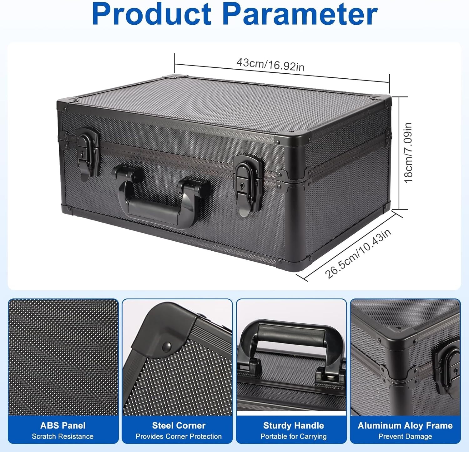 Portable Aluminum Card Case with Key-Lock – Protects 140+ Slabs & Fire Resistant