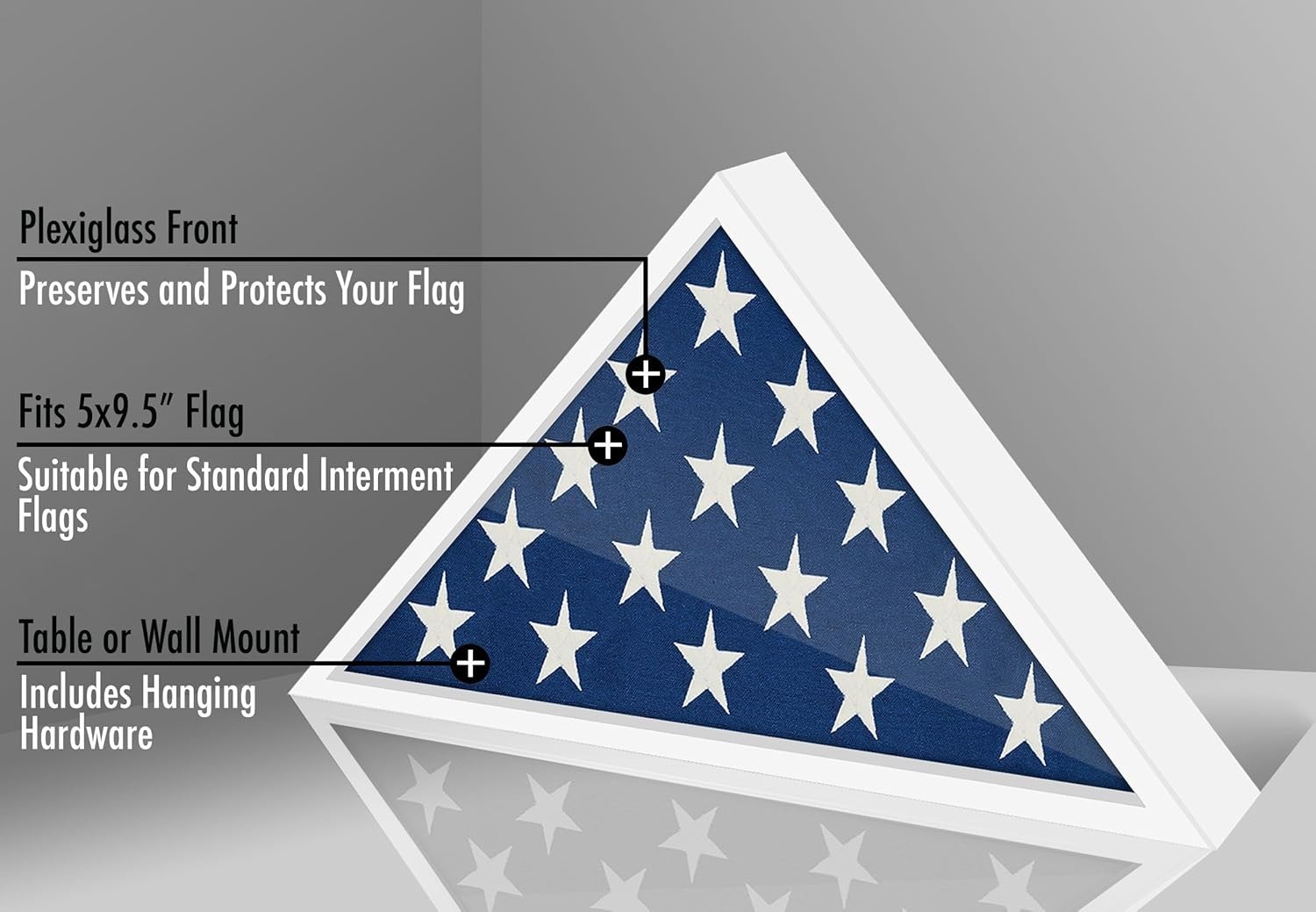 Sleek Triangular Flag Case in White for 5×9.5′ Burial Flags – Timeless Elegance