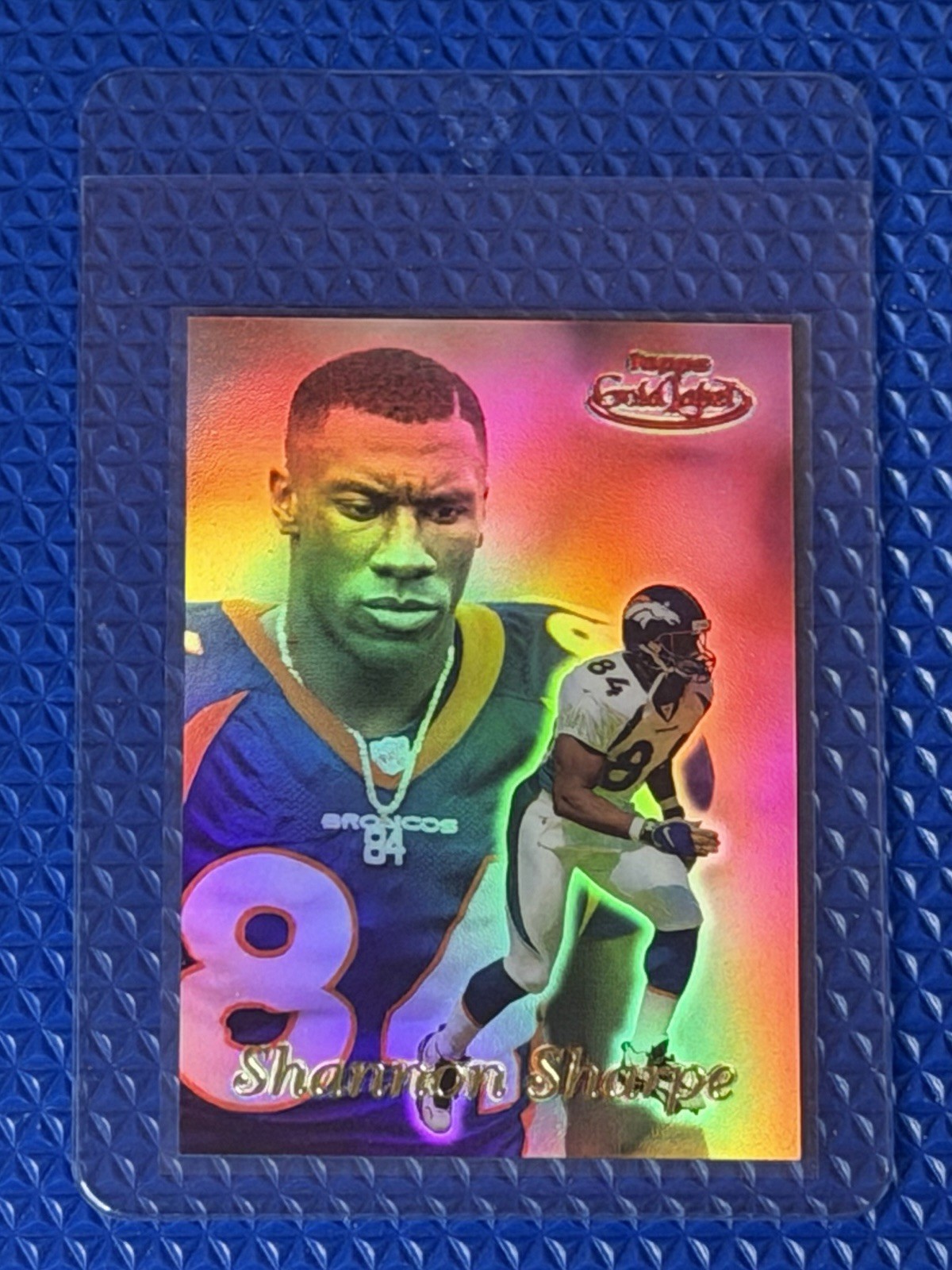 1999 Topps Gold Label Shannon Sharpe #23 Class 1 Red 84/100 Jersey # Broncos HOF