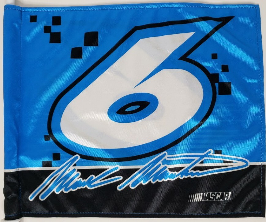 Mark Martin #6 NASCAR 2-Sided 13×10.5″ Car Flag Wincraft Stand Made in USA EUC