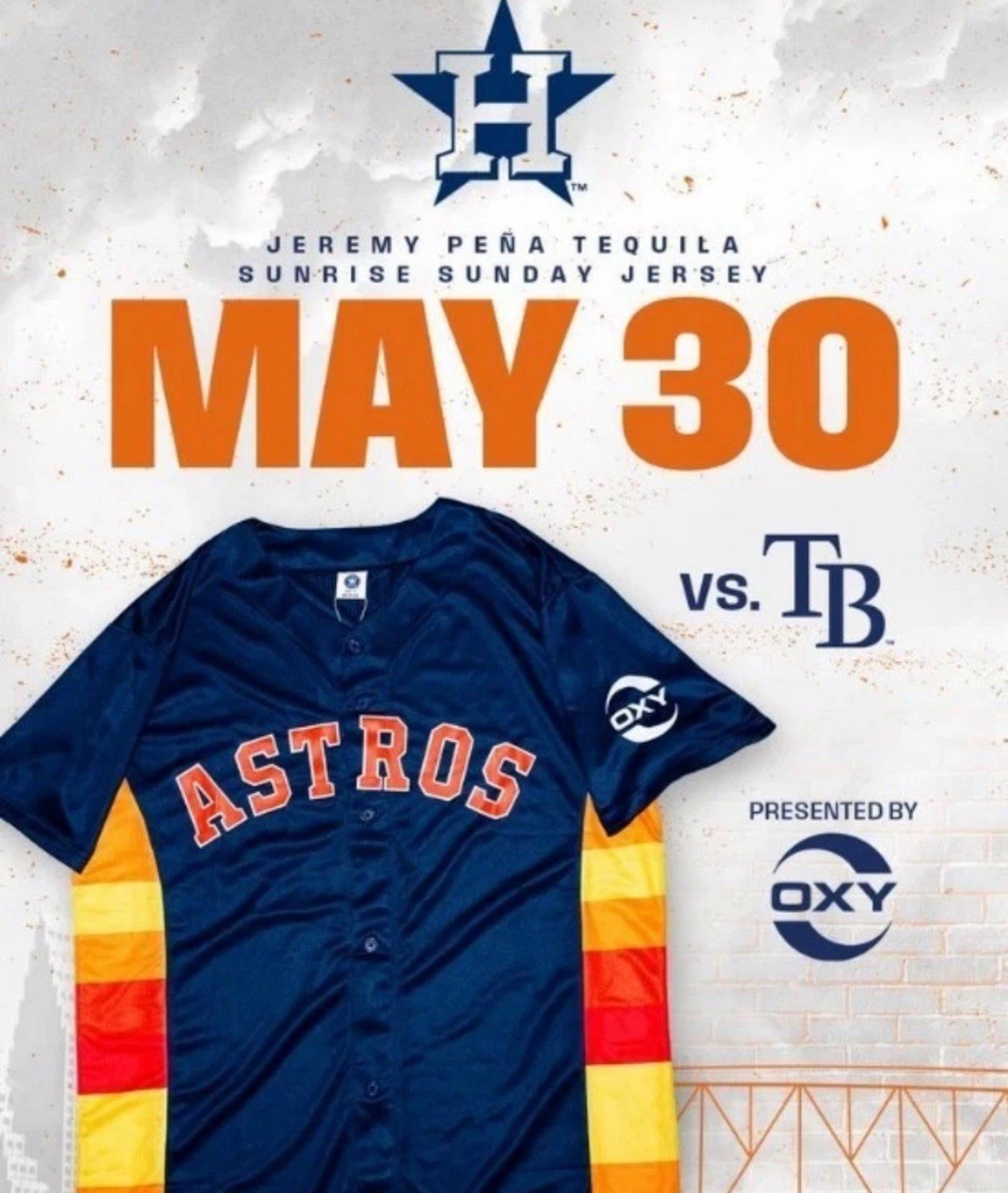 JEREMY PENA Astros SGA Navy Tequila Sunrise Jersey Size XL 5/30/2025 NIB