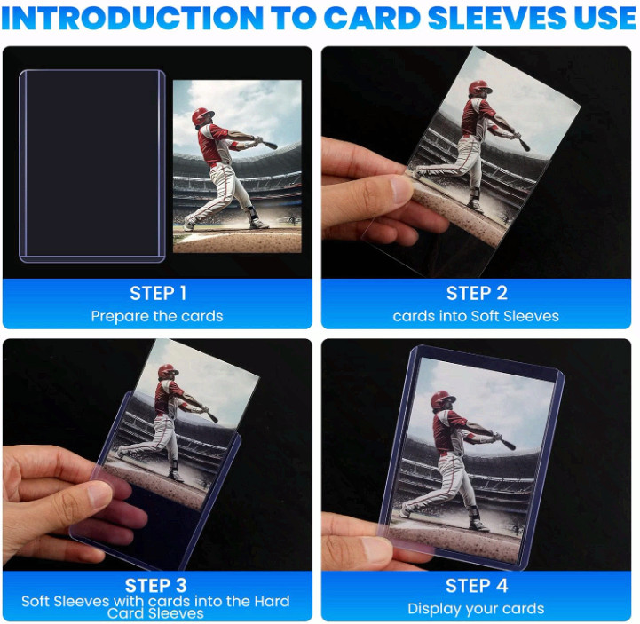 2000 Card Sleeves Top Loaders for Cards, 3″ x 4″ Hard Plastic Toploaders