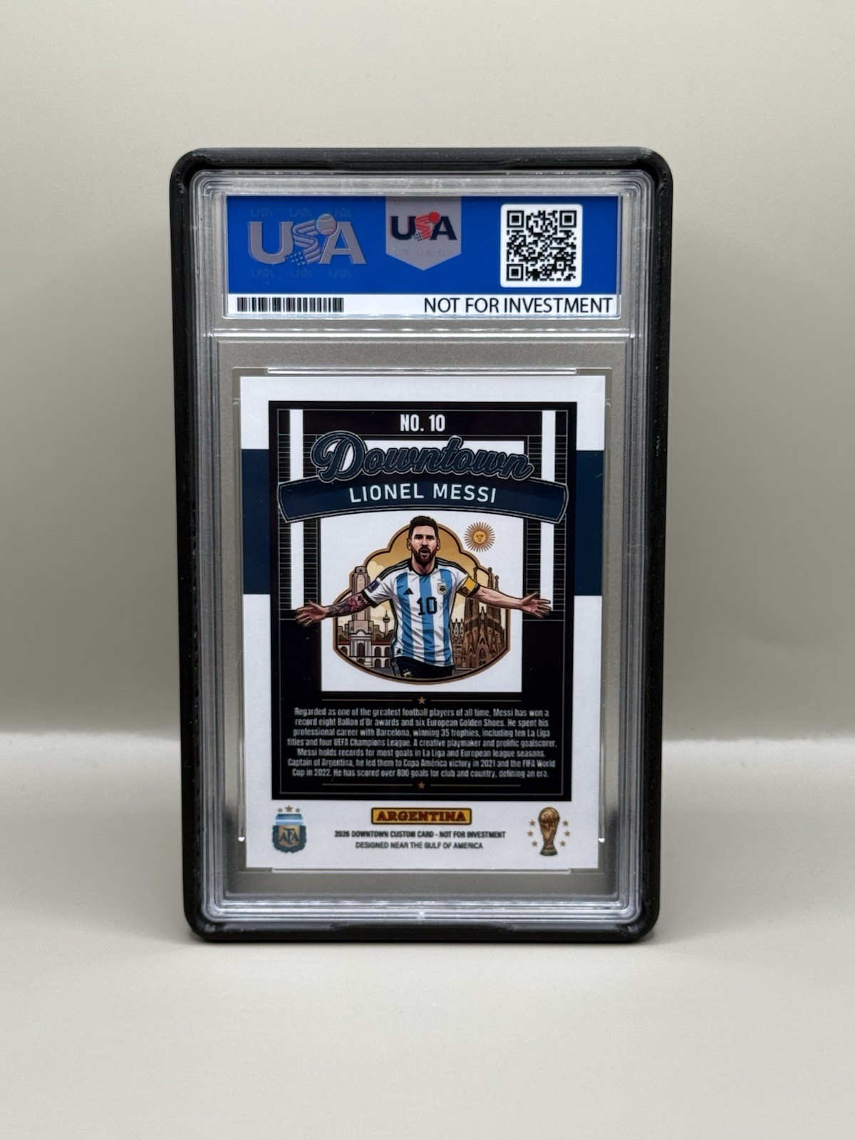 Downtown Custom Handmade Lionel Messi Argentina Card Fan Art USA Slab 1/6