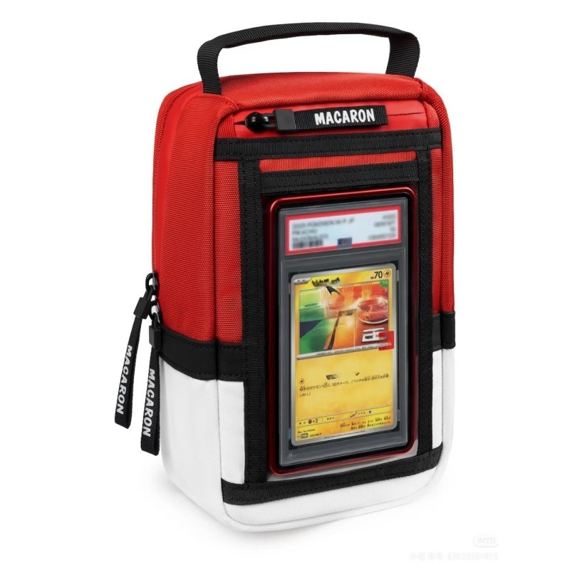 Graded Card Show Bag with Detachable Shoulder Strap Front Clear Window Display