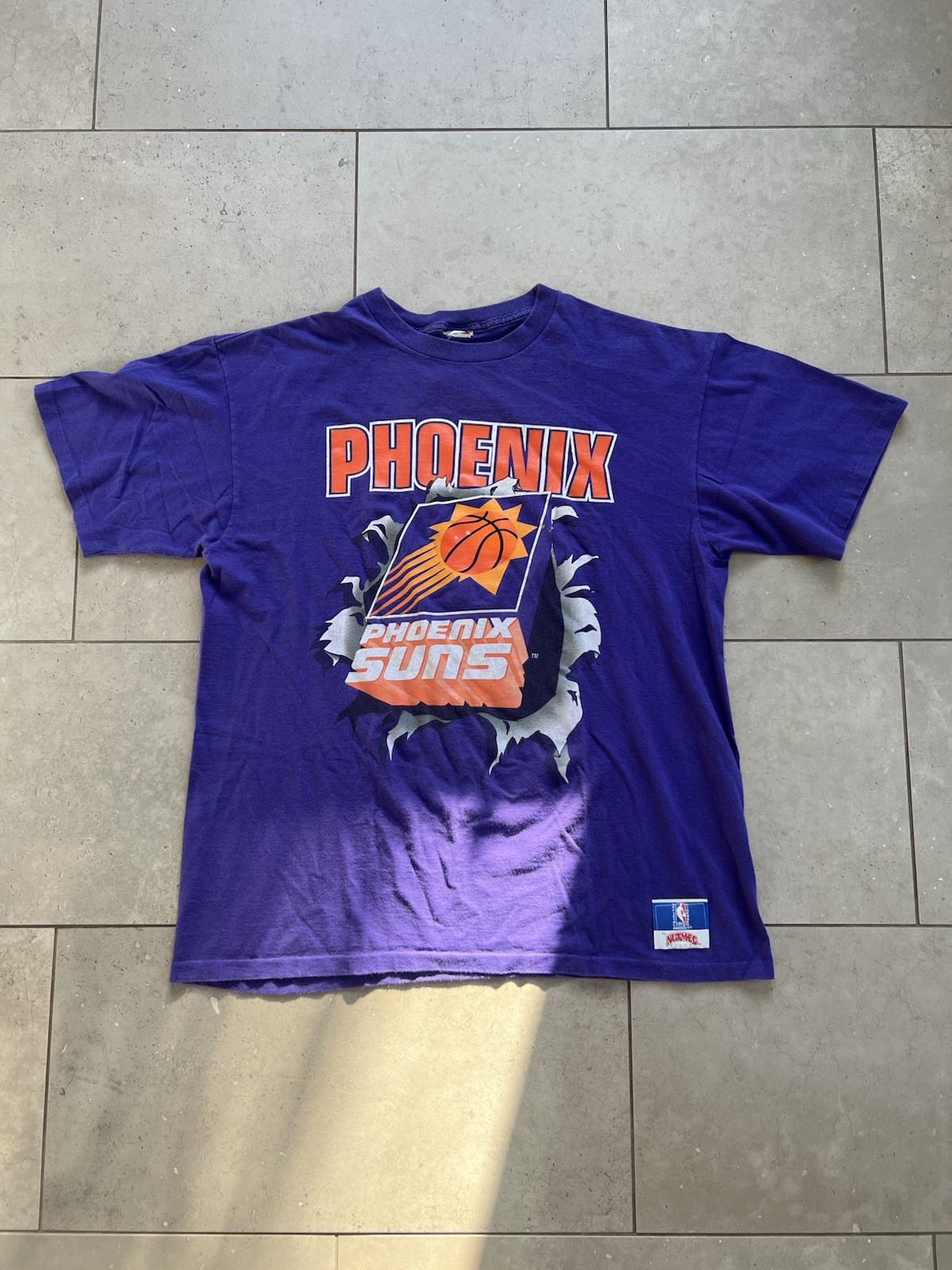 Vintage 1990s Nutmeg Phoenix Suns NBA Double Sided Single Stitch Tee Shirt XL