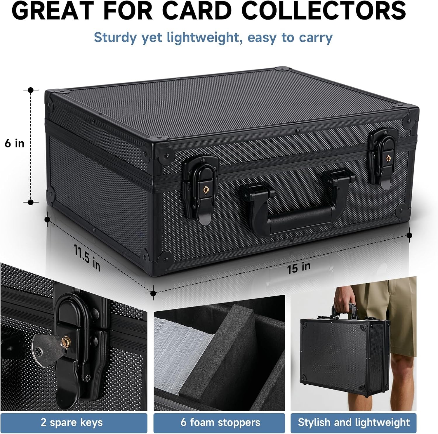Card Storage Box Plastic Large Capacity Holds 600+ Toploader Magnetic