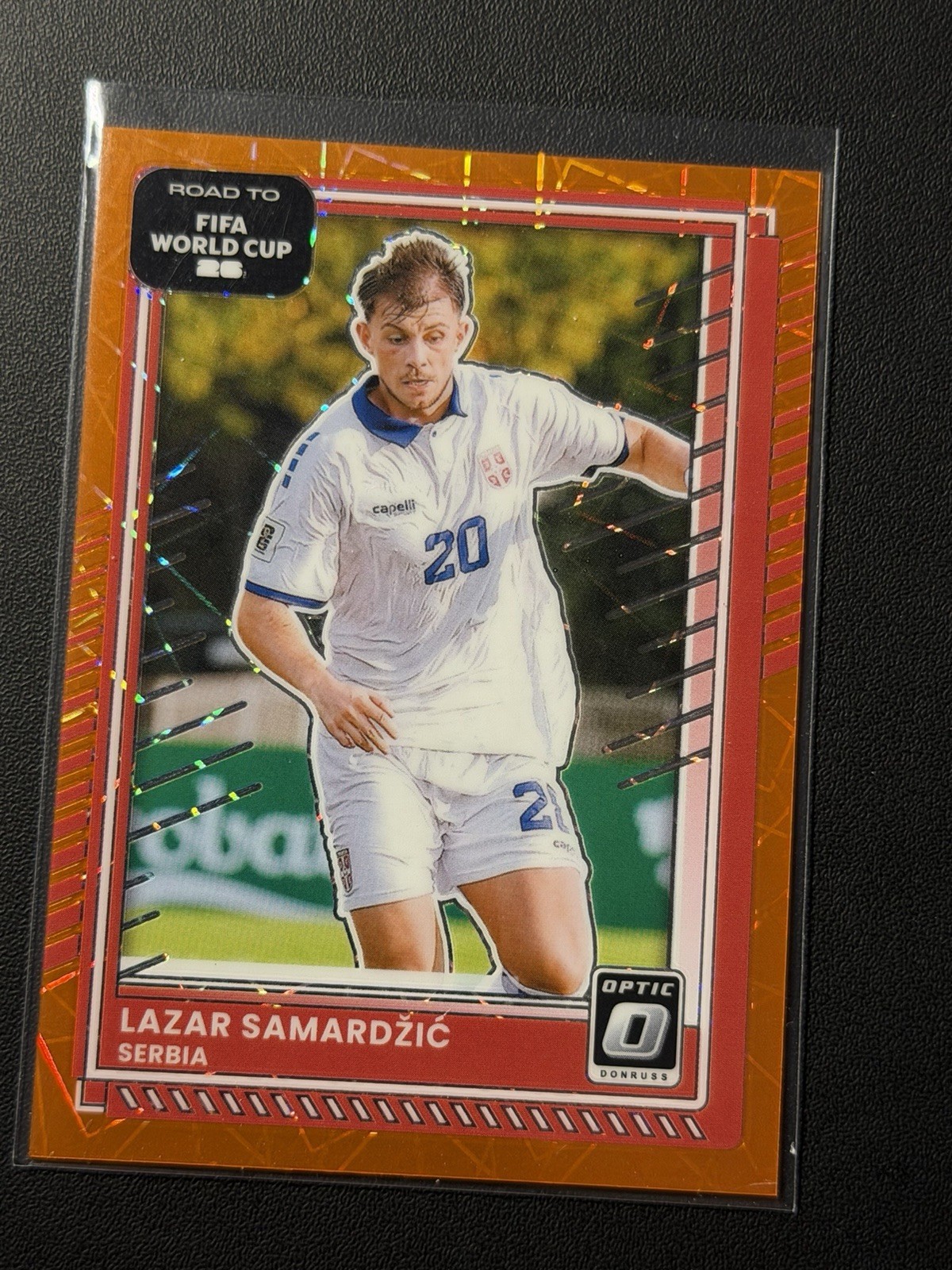 2025-26 Donruss Optic Lazar Samardzic Orange Velocity Prizm / 199 Serbia