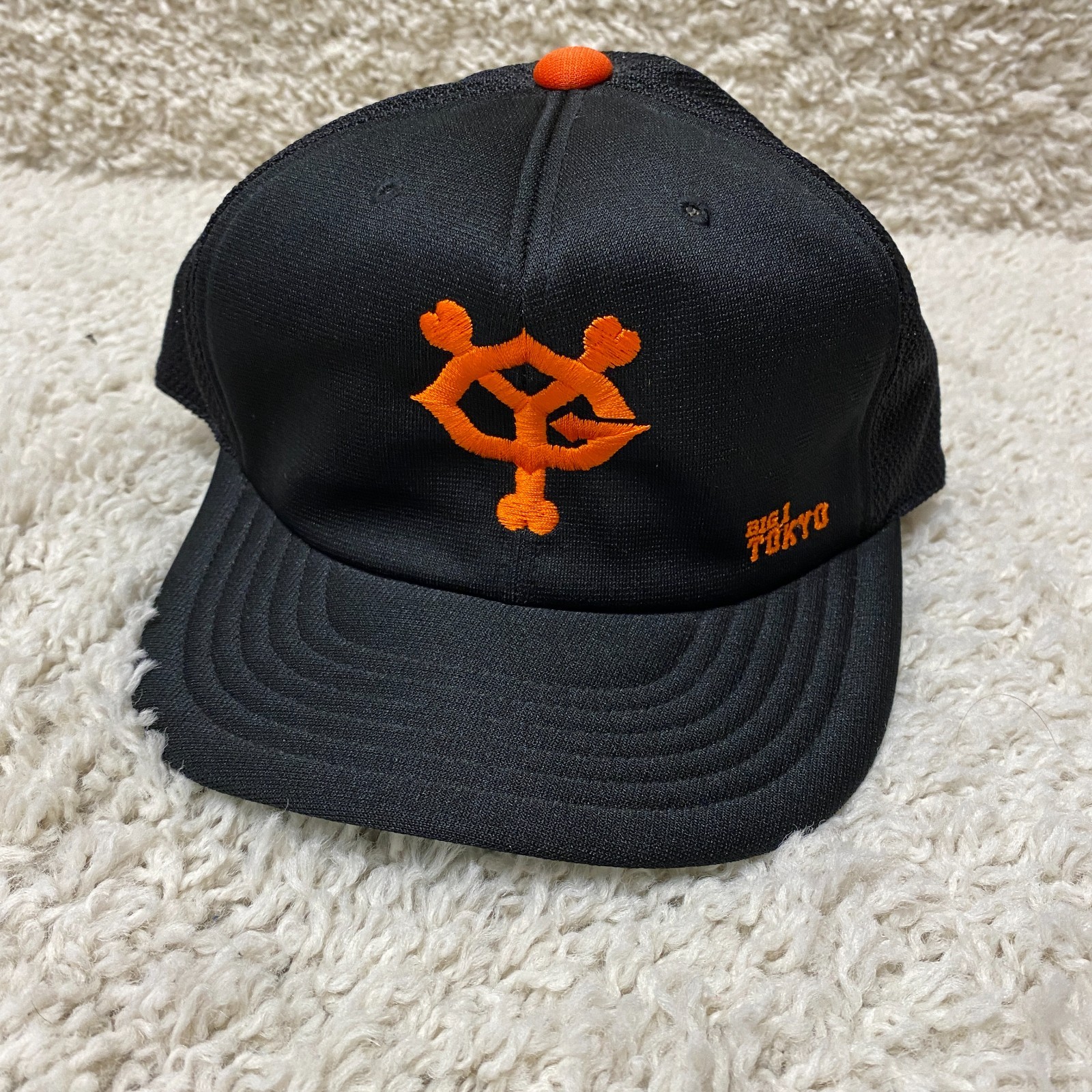 Big1 Tokyo Yomiuri Giants Hat Zipback Mens Black Orange Japan Baseball Mesh Mens