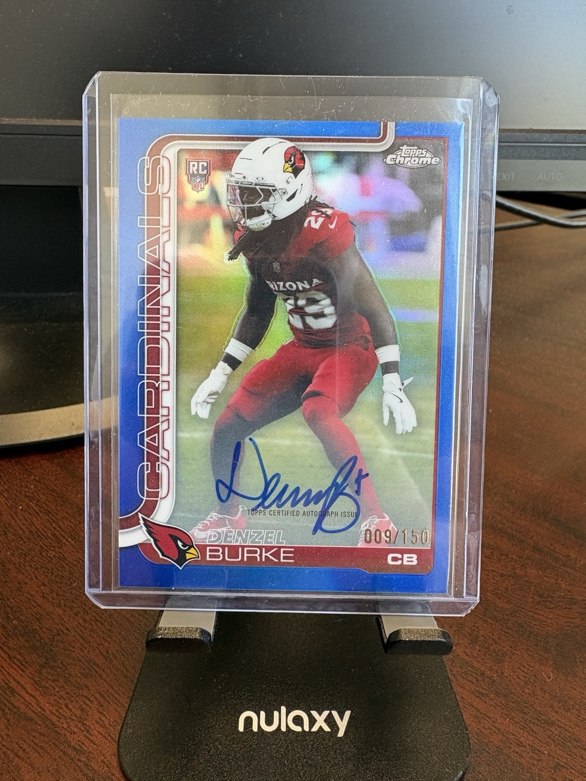 2025 Topps Chrome – Rookie Auto Denzel Burke #RA-DB Blue Refractor /150 (AU, RC)