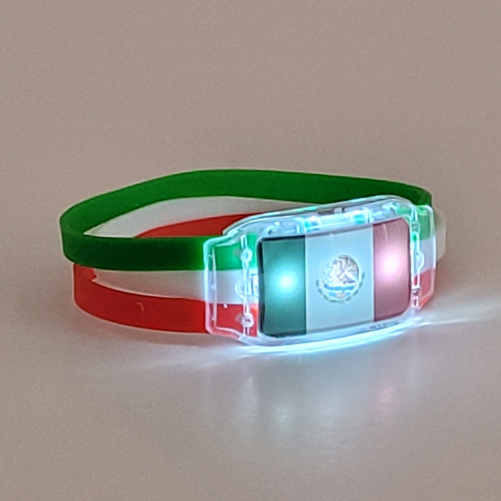 National Flag LED Silicone Bracelet Glow MEXICO-Pulsera- New