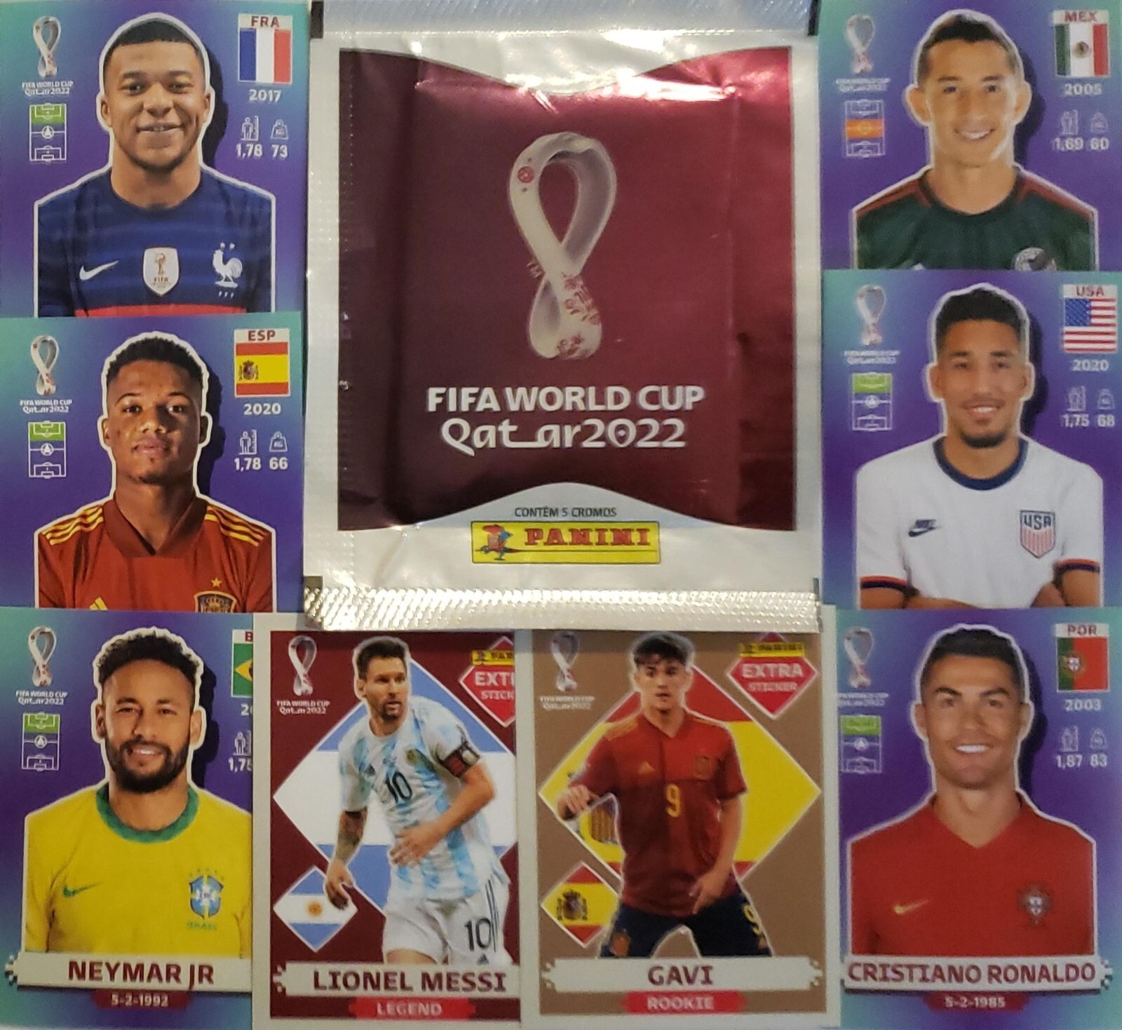 Panini World Cup Qatar 2022 Packs – Blue NO Border Version – Pick Any Quantity.