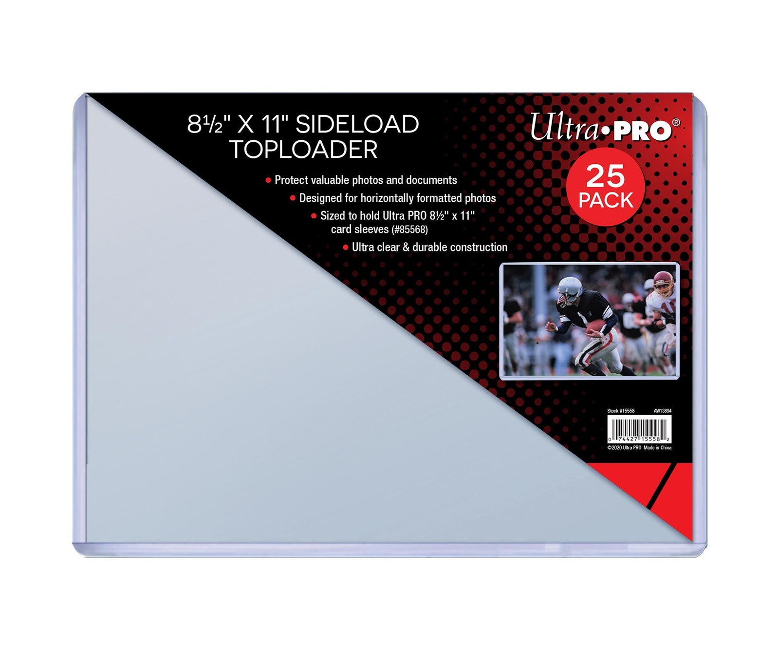 Toploader – 8-1/2×11 Side Load (25 per pack)