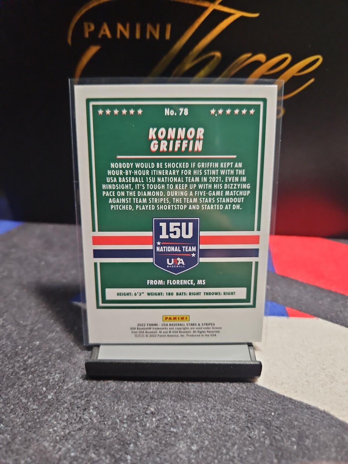 2022 Panini Stars & Stripes USA Baseball #78 Konnor Griffin