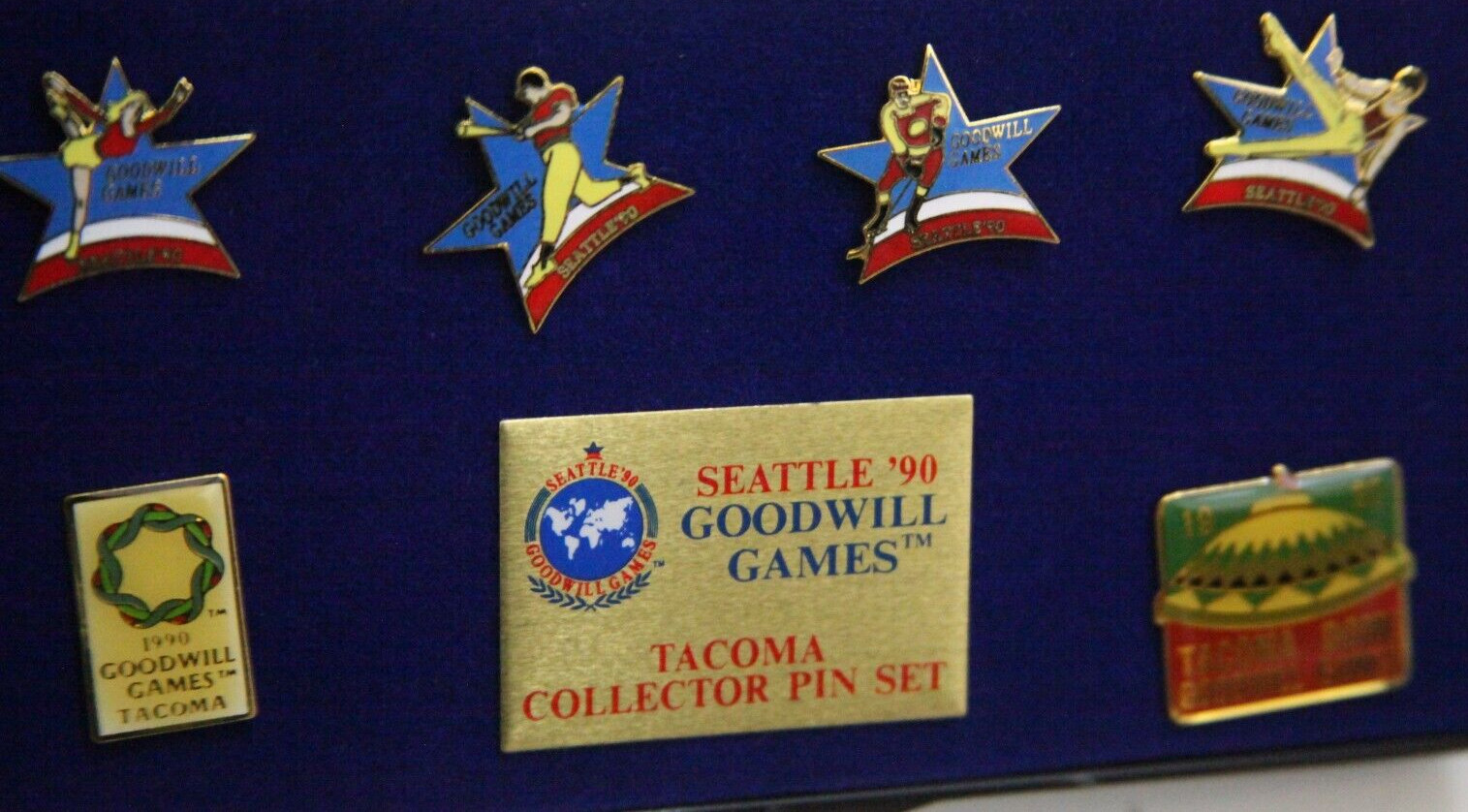 Seattle Goodwill Games 1990 Vintage Pins Set 6 Total Collector Tacoma Dome BB795