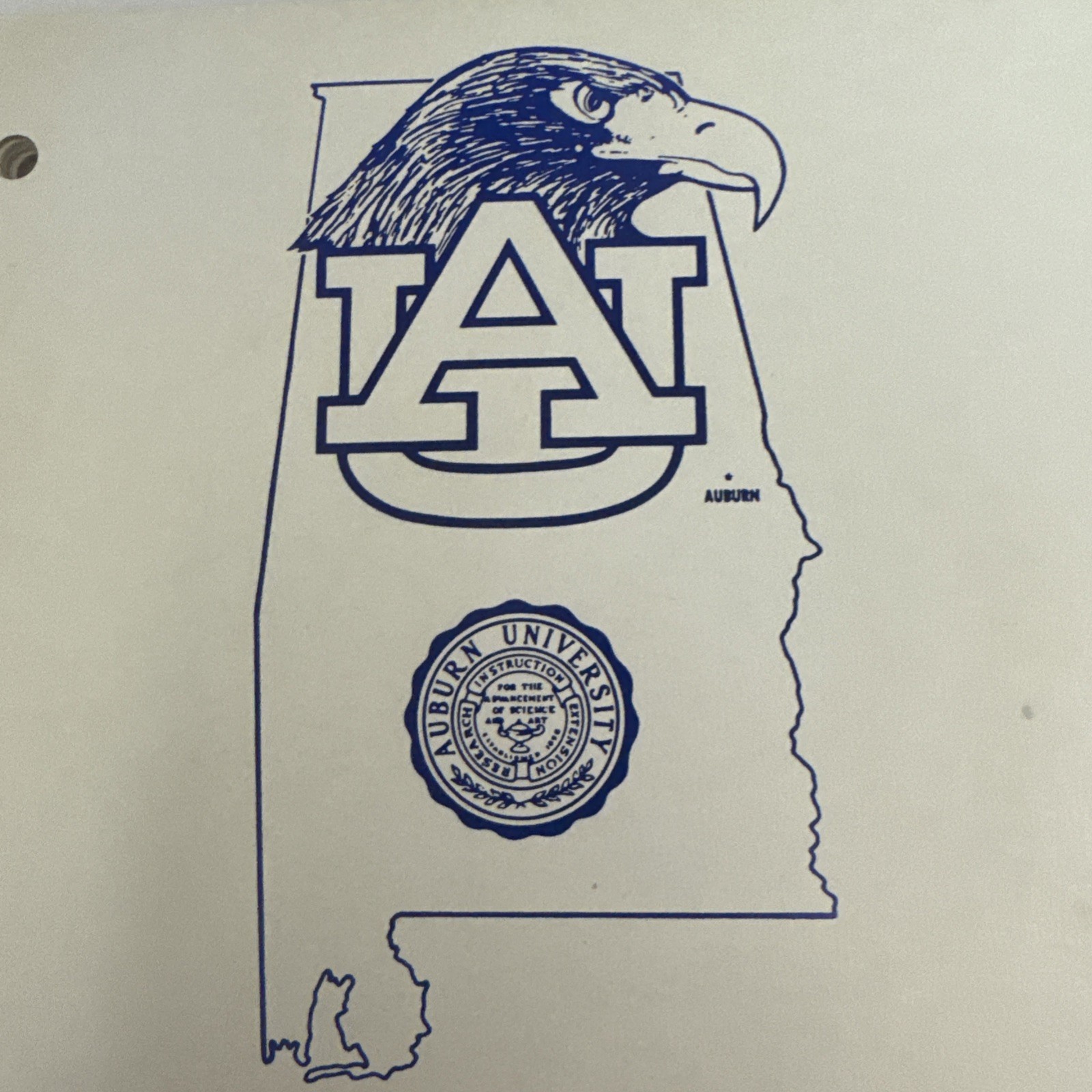 VINTAGE Alabama Auburn War Eagle Spiral Subject Notebook Made In USA 10.5 X 8