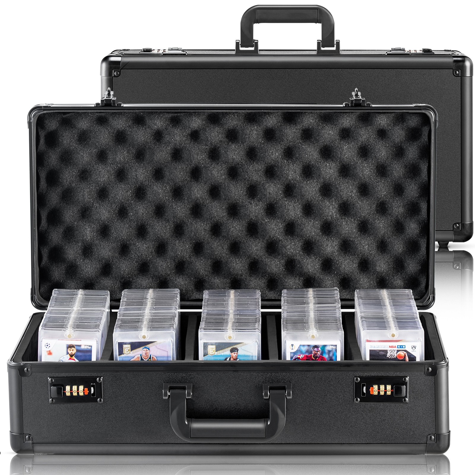 162 PSA Graded Card Storage Box 5 Slots Sports Card Holder Case Coded Lock