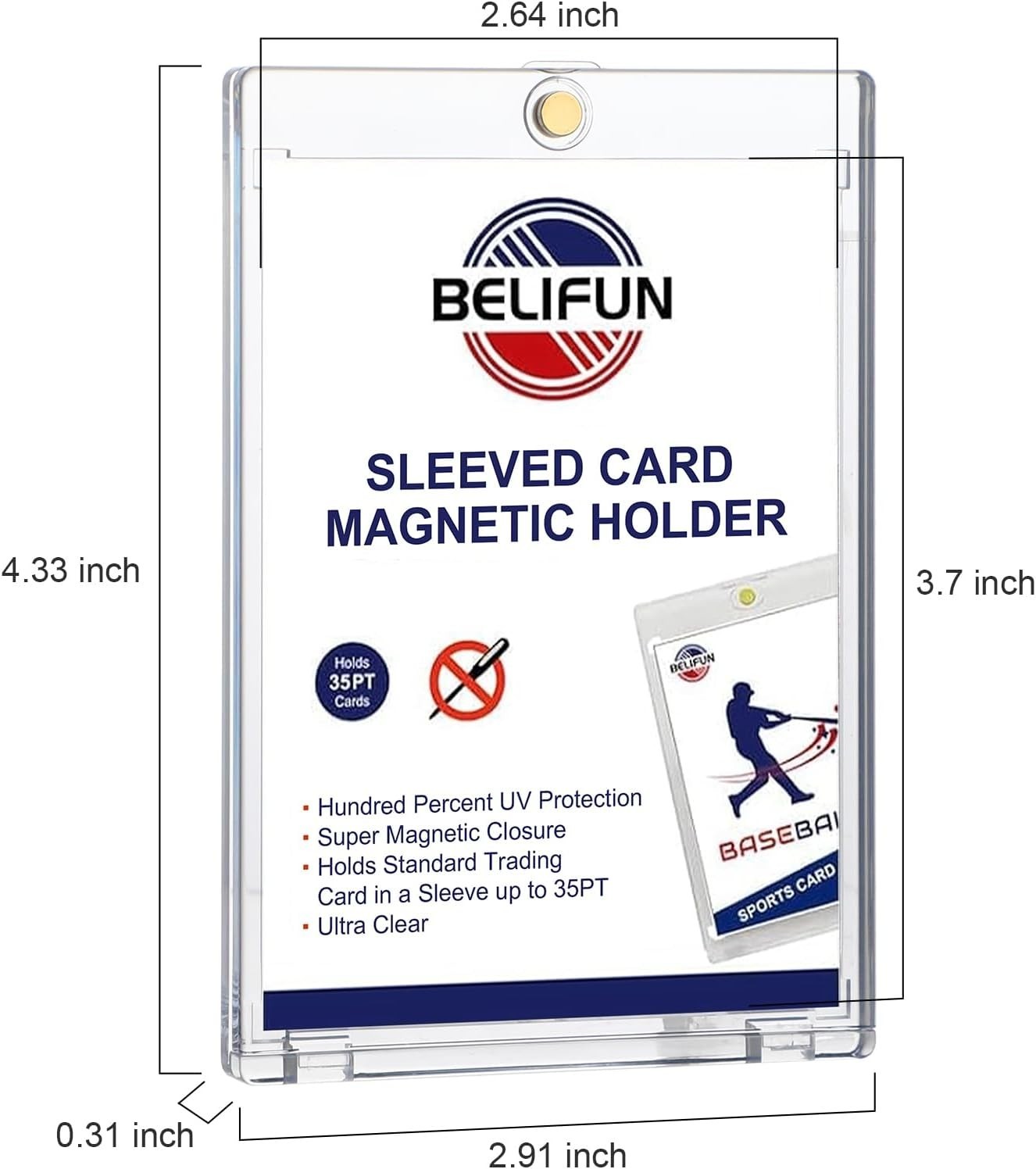 Clear Acrylic 20-Pack Magnetic Trading Card Cases – Preserves Collection