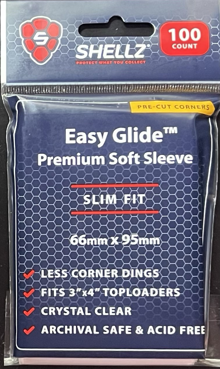 Shellz Easy Glide 1 Pack Of 100 Soft Penny Sleeves Slim Fit Premium Cut Corners
