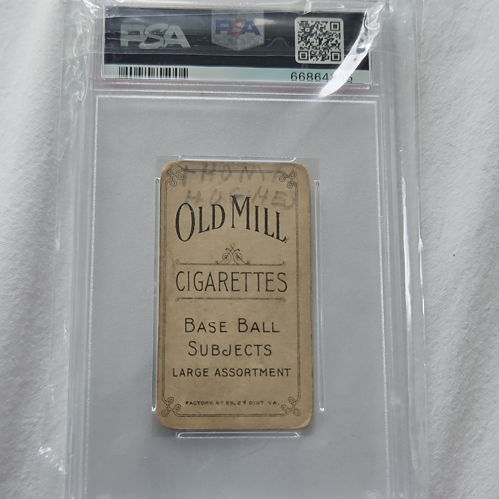 1909-11 T206 **RARE Old Mill** Johnny Evers Holding Bat Chicago Cubs PSA 1 MK