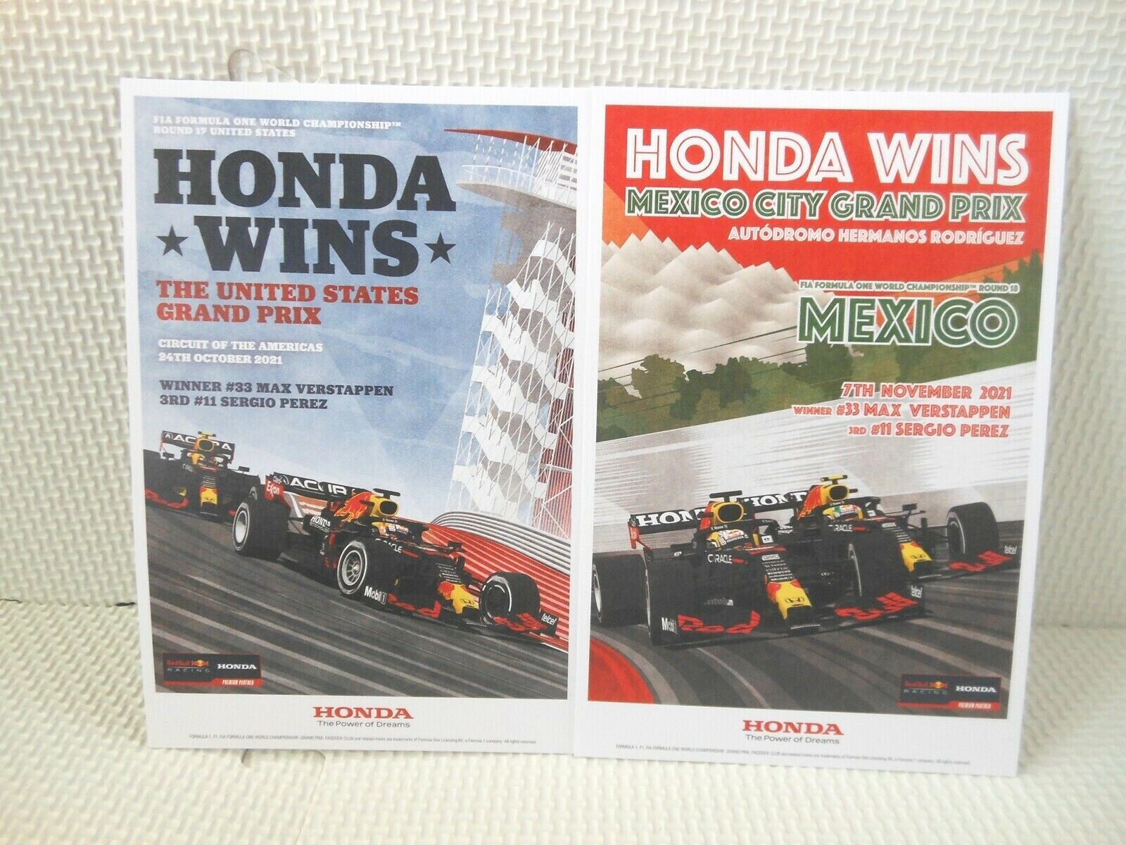 Red Bull Postcard F1 Honda Campaign 2021 season 12 Postcards Limited Novelty Jpn
