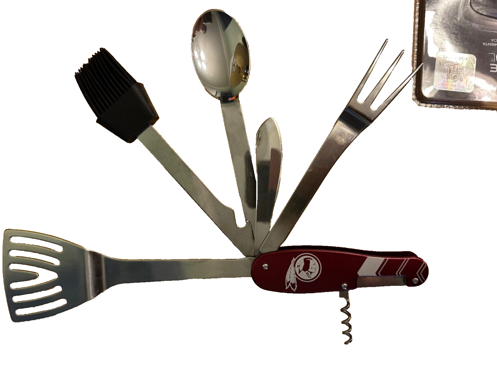 6-in-1 NFL Washington REDSKIN Fold Multi-Tool BBQ Spatula Fork Spoon Knife Brush