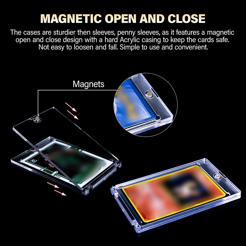 5-30Pcs Thick Magnetic Card Sleeve Card Holder 55Pt-180Pt Hard Plastic Protector