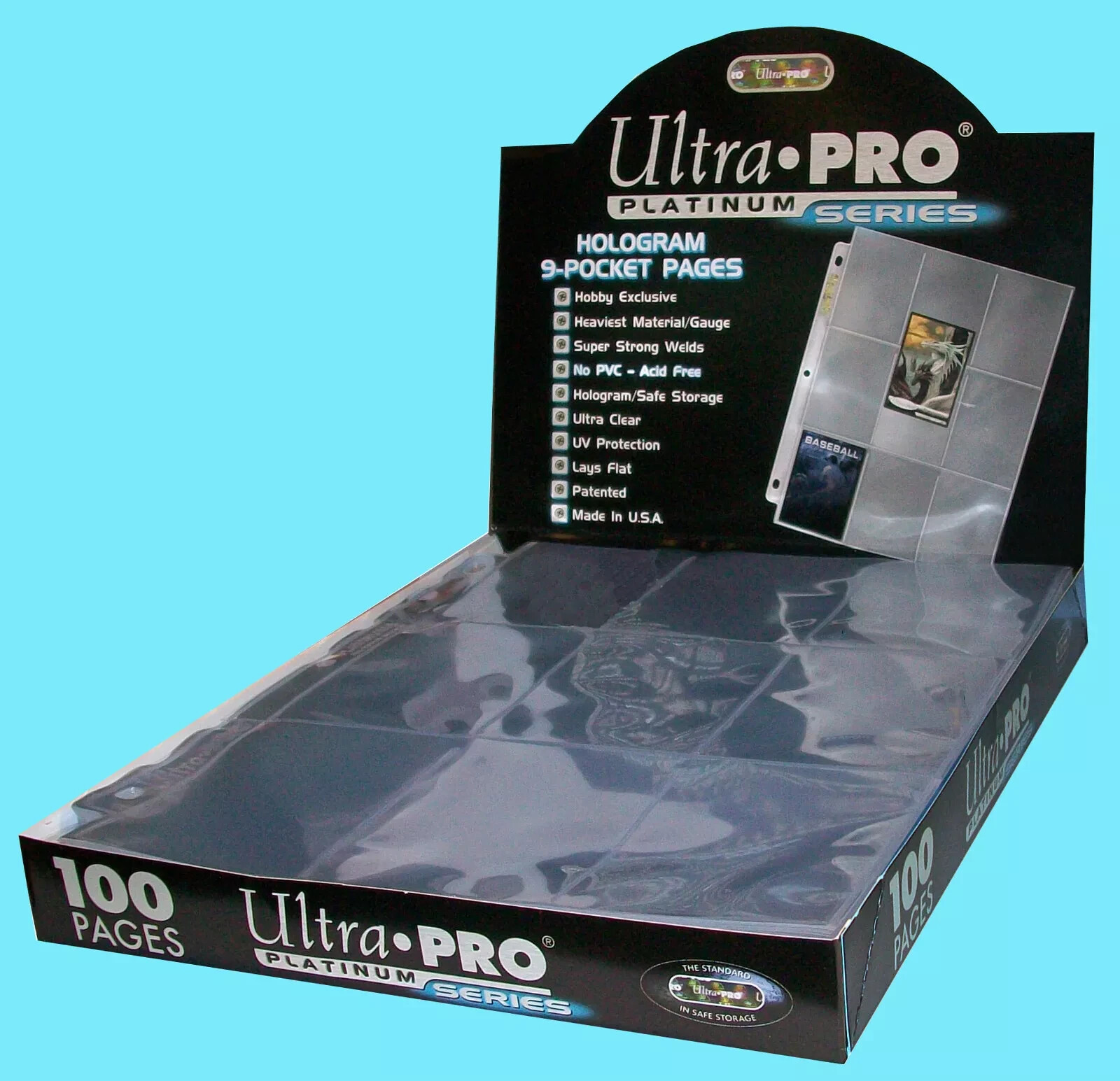 100 ULTRA PRO PLATINUM 9-POCKET Card Pages Sheets Protectors 1 box