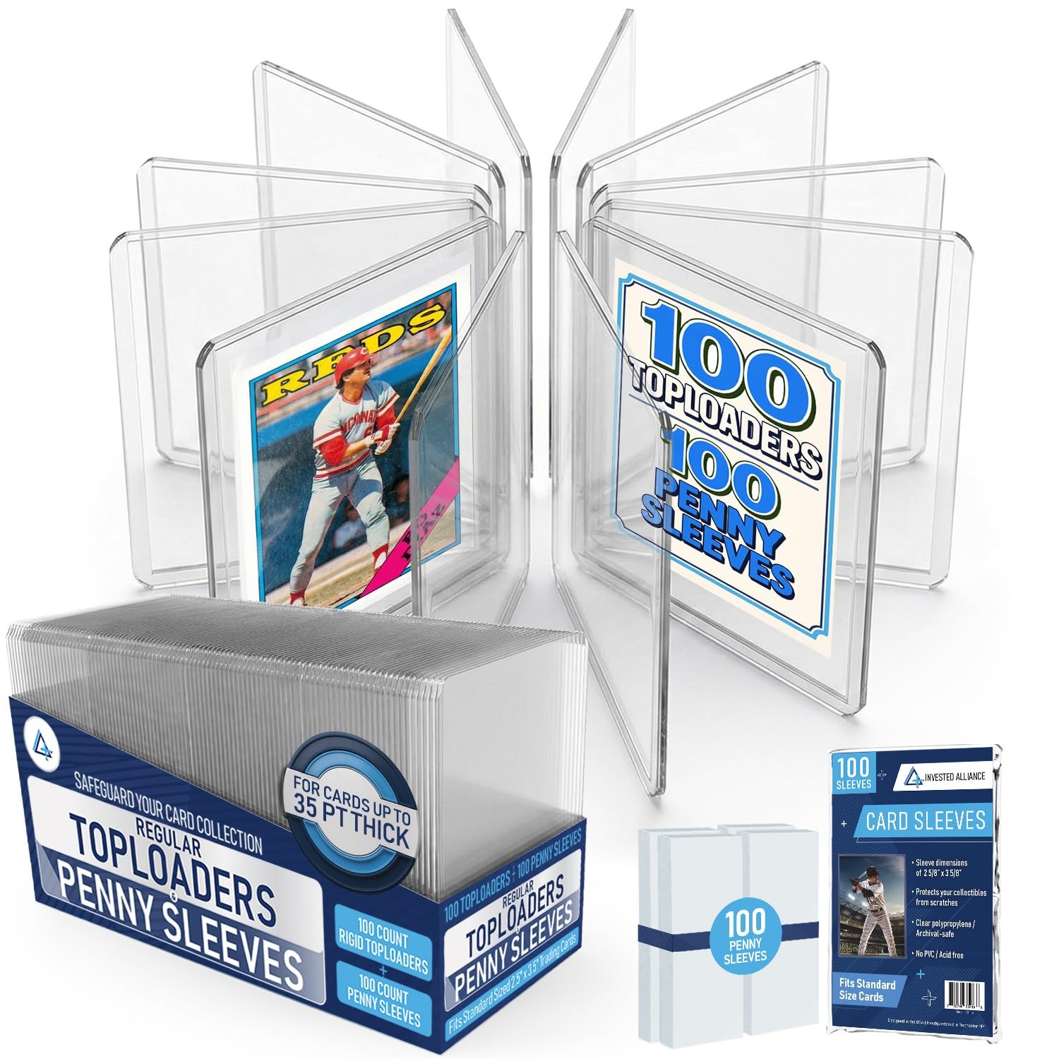 100 Card Top Loaders 3×4 Rigid Hard Plastic Sleeves Trading Baseball Sports TCG
