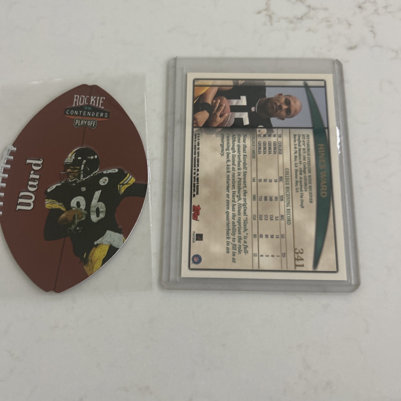 1998 Playoff Contenders – Leather Footballs Hines Ward #74 Silver (RC)