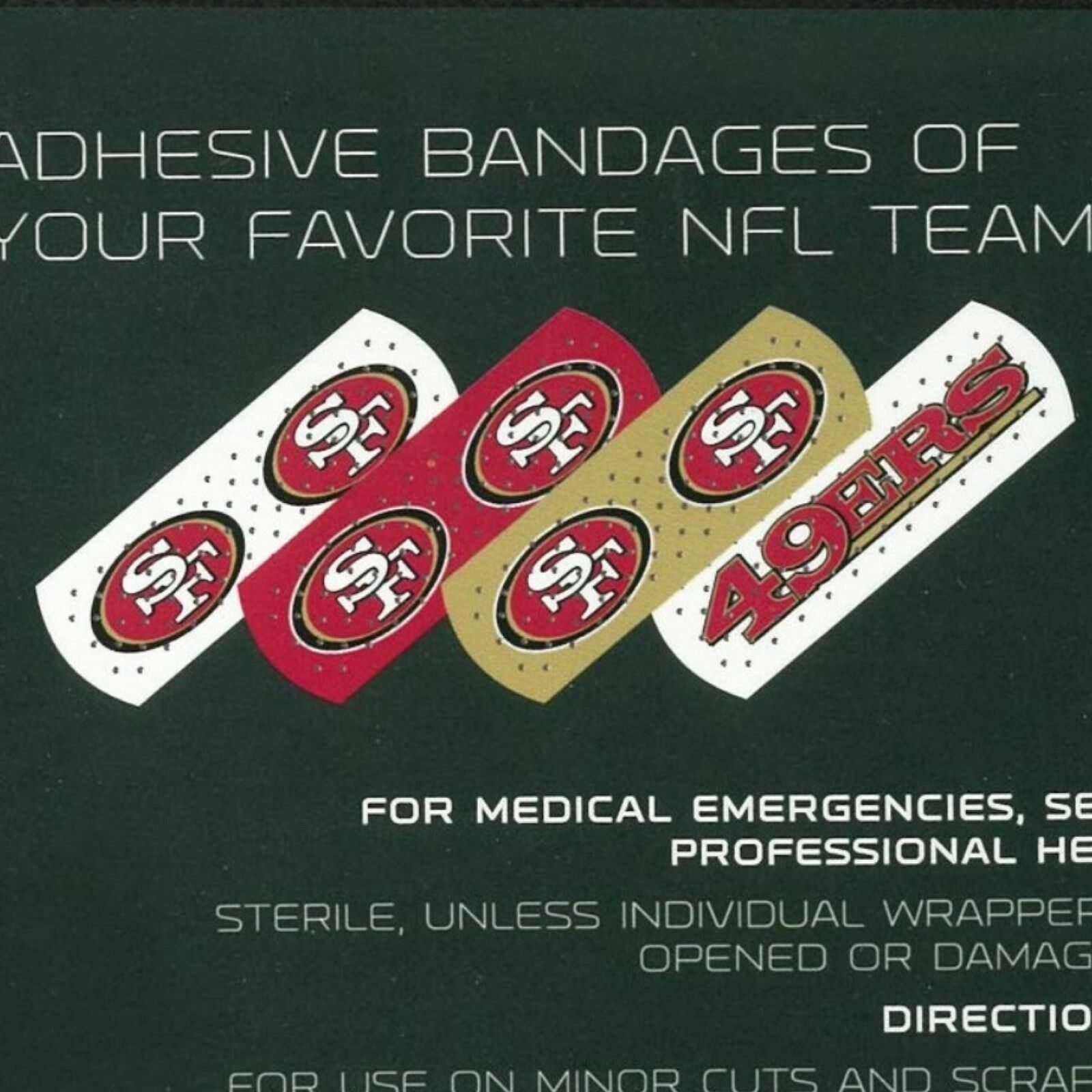 NFL Team Logo Bandages 1″x 3″, 50 Count in Box-Officially Licensed