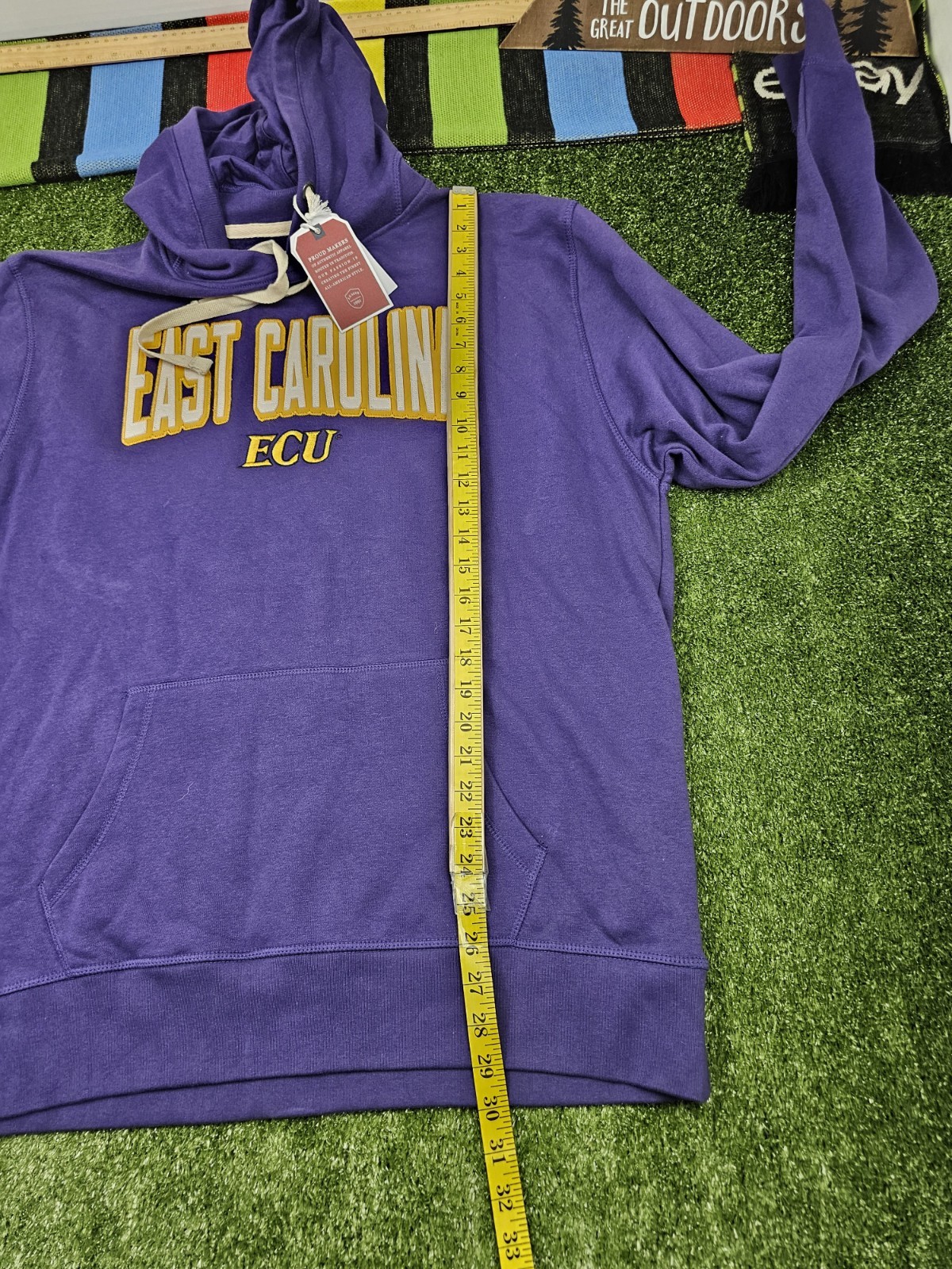 east carolina pirates ecu hoodie pullover mens XL purple embroidered logo nwt