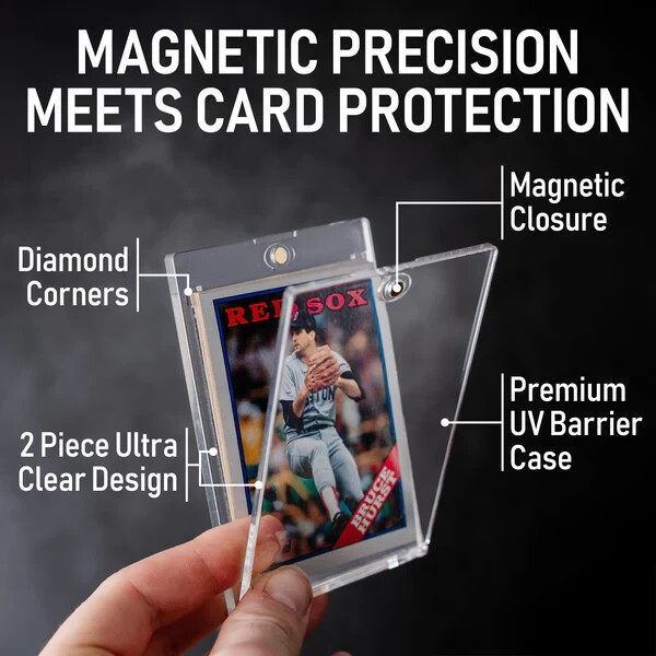 25 Premium Magnetic Card Holders 100PT Trading Card UV Protectors Ultra Clear