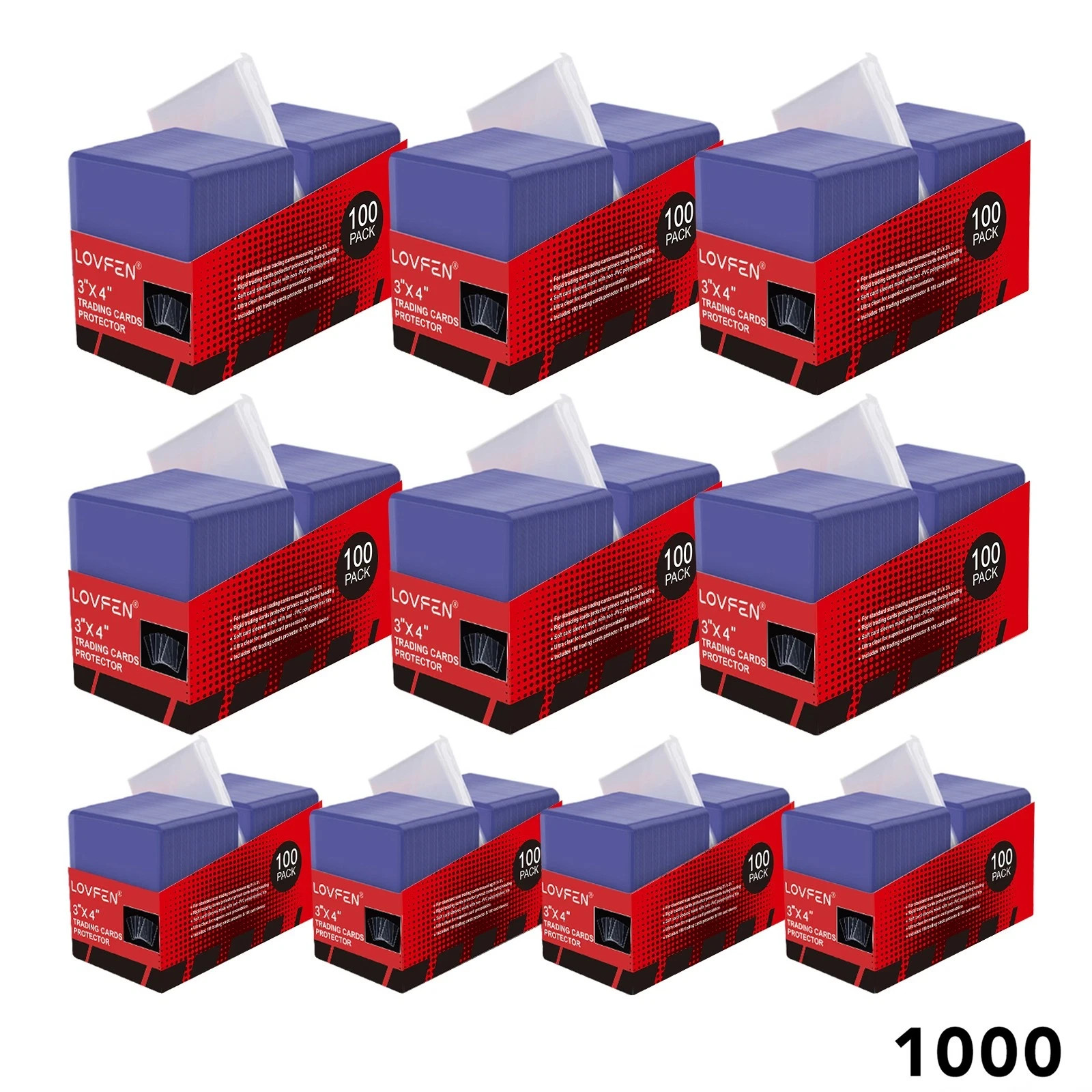 1000ct Top Loaders With Sleeves Clear Trading Card Protectors For 35pt
