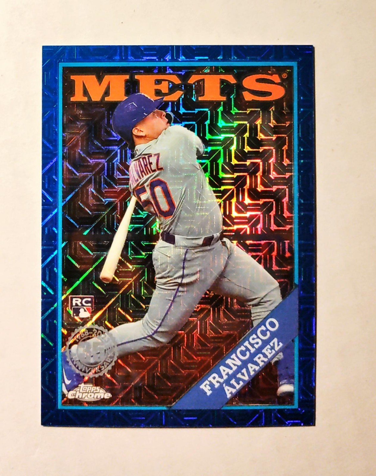 Francisco Alvarez 2023 Topps Chrome RC 48 Silver Pack BLUE REFRACTOR 104/150 z16