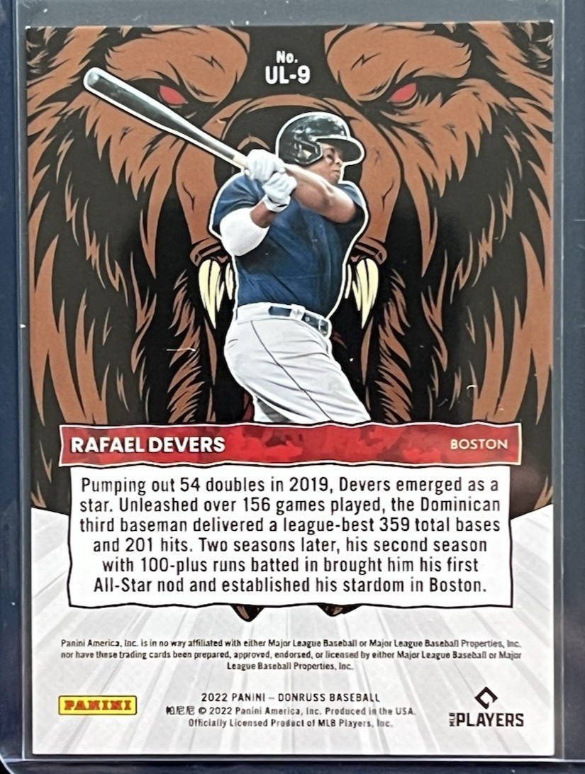2022 Donruss #UL-9 Rafael Devers Unleashed 931/999