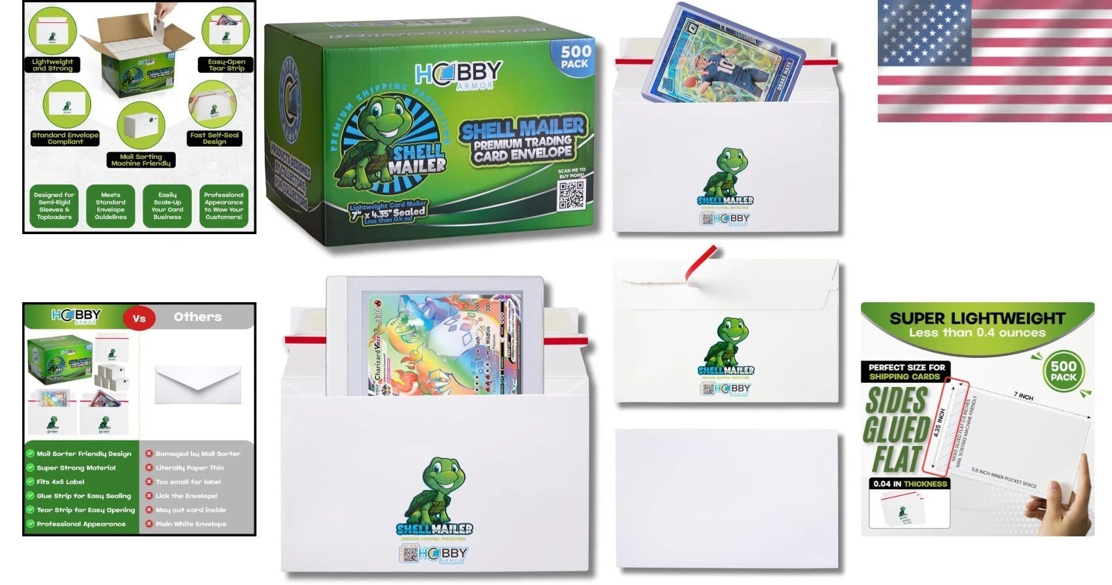 Upgrade Your Shipments! 500 Trading Card Mailers 7×4.35″ Self-Adhesive Protector