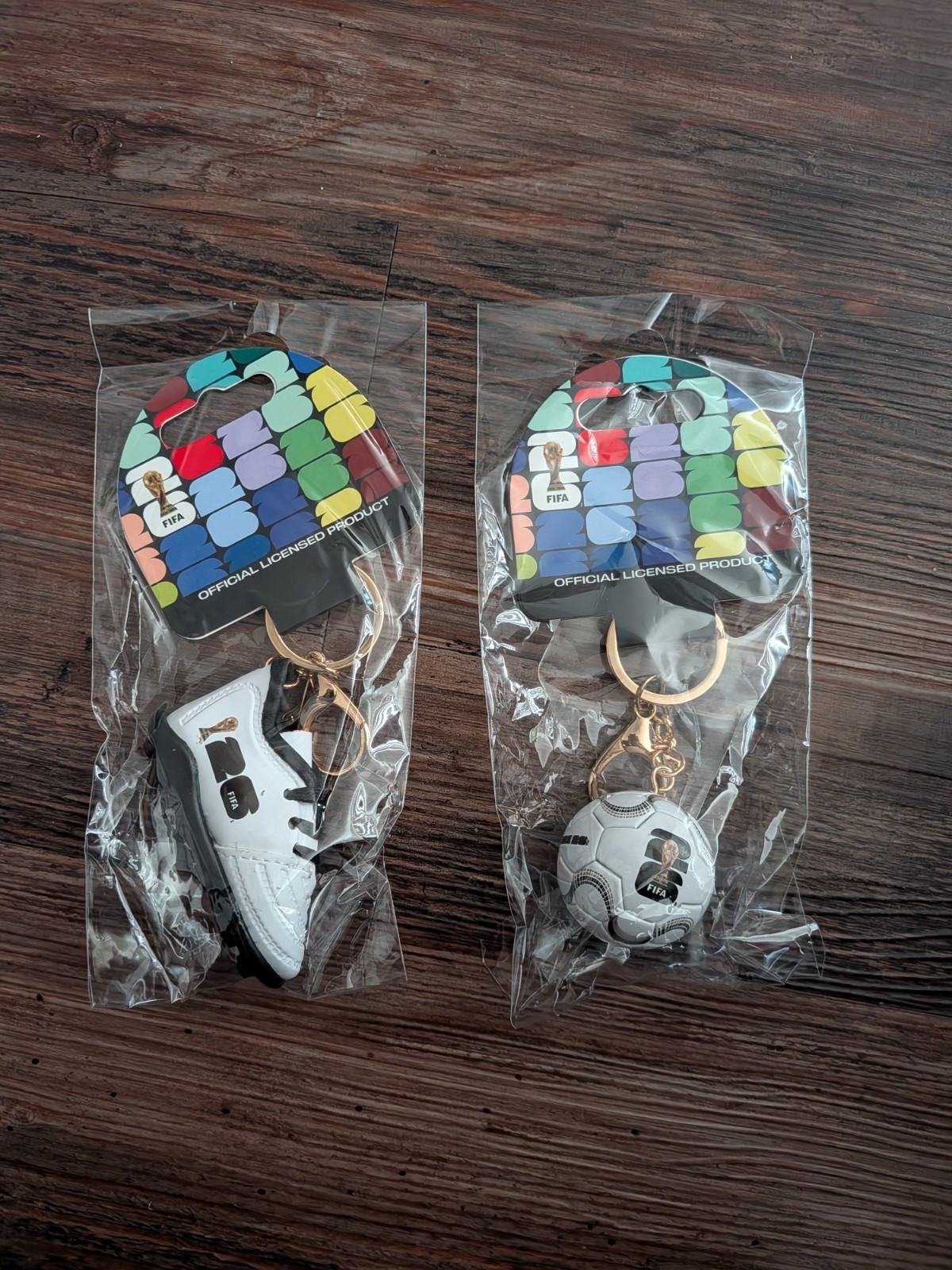 Lot Of 2 – 2026 FIFA World Cup Keychain– Officially Licensed Cleat & Soccer Ball
