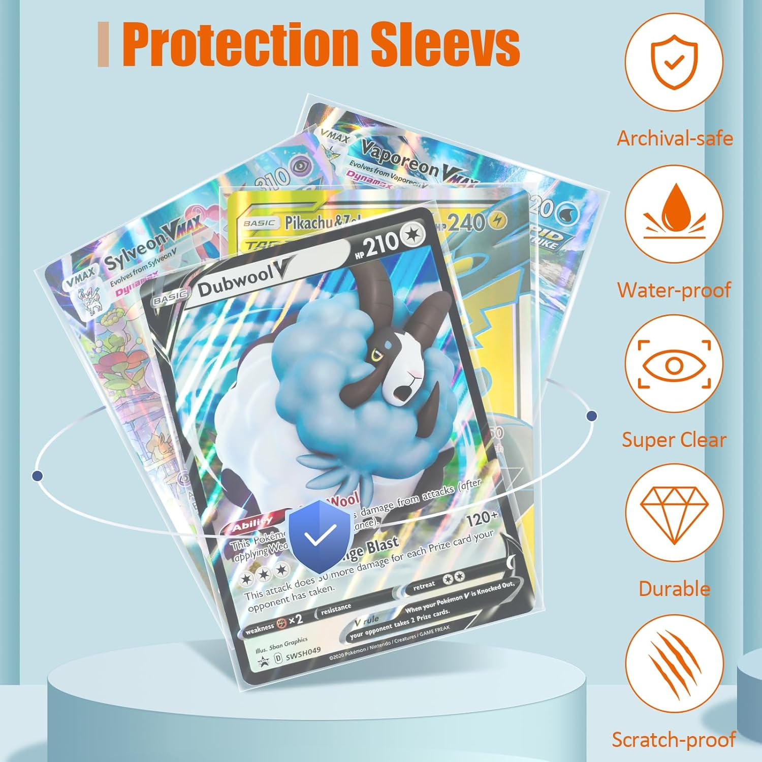 Jumbo-Card-Sleeves 4 Mil 5.9X8.1 Extra-Thick Big Card Protector Sleeves Jumbo Ca