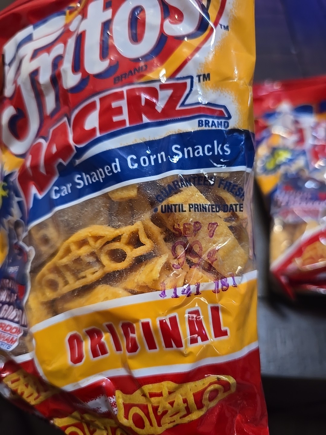 2 NEW! Bags Fritos Racerz, Car Shaped Corn Snacks, Jeff Gordon 4 3/4 Oz Each Bag