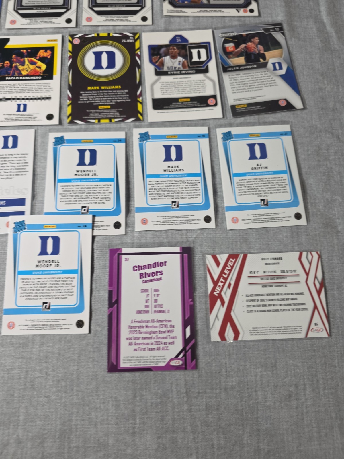 Duke University Blue Devils Basketball/Football Trading Card Lot Of 24