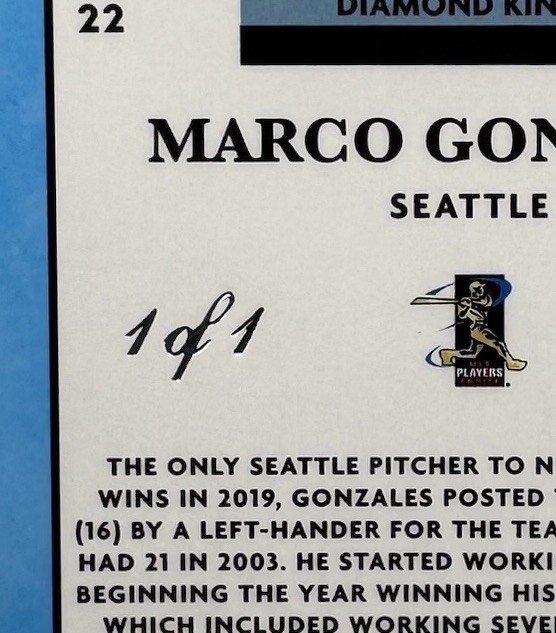 2020 Panini Donruss Optic Prizm 1/1 Diamond Kings Marco Gonzales SSP Case Hit