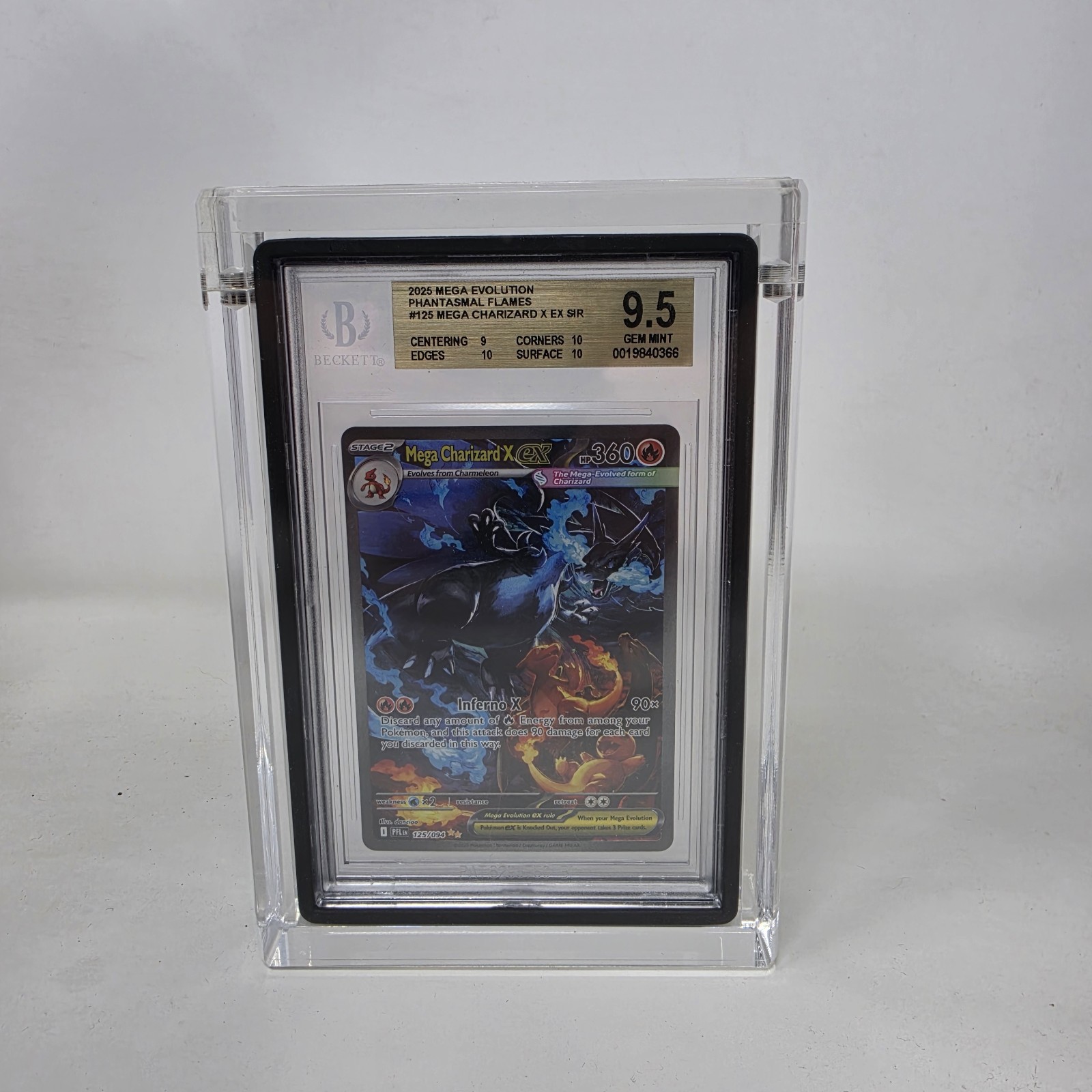 BGS Graded Card Acrylic Magnetic Display Case For Graded Guard Bumpers Installed