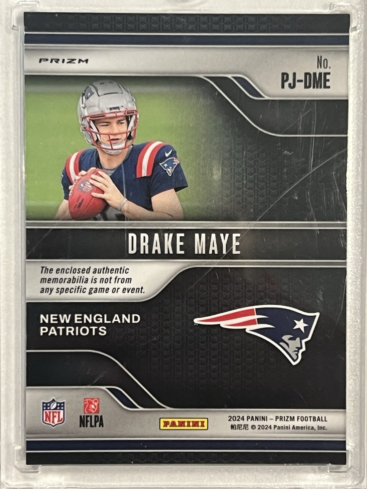 Panini 2024 Prizm Football Drake Maye Patriots Premier Jerseys RC #PJ-DME