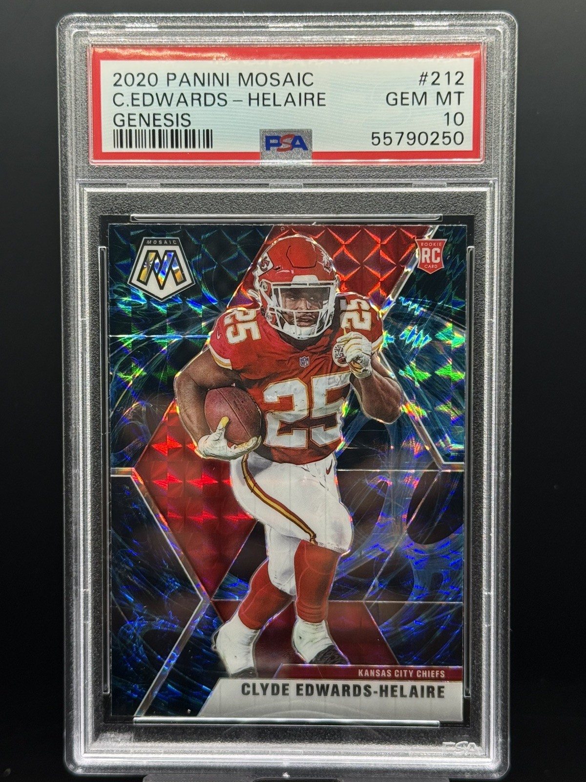 2020 Panini Mosaic Rookies Clyde Edwards-Helaire Genesis PSA 10