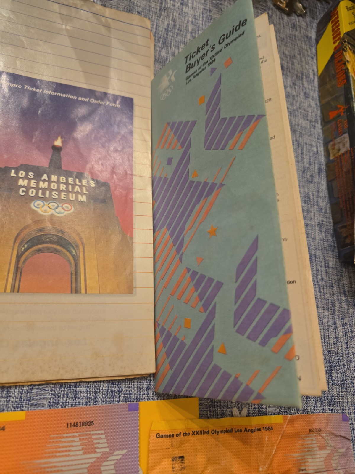 Huge 1984 Los Angeles Summer Olympics Memorabilia Lot – Official Handbook &…