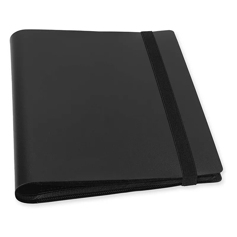 396 Card Pocket Binder with Strap 9 Pocket Trading Cards Album Folder, Black