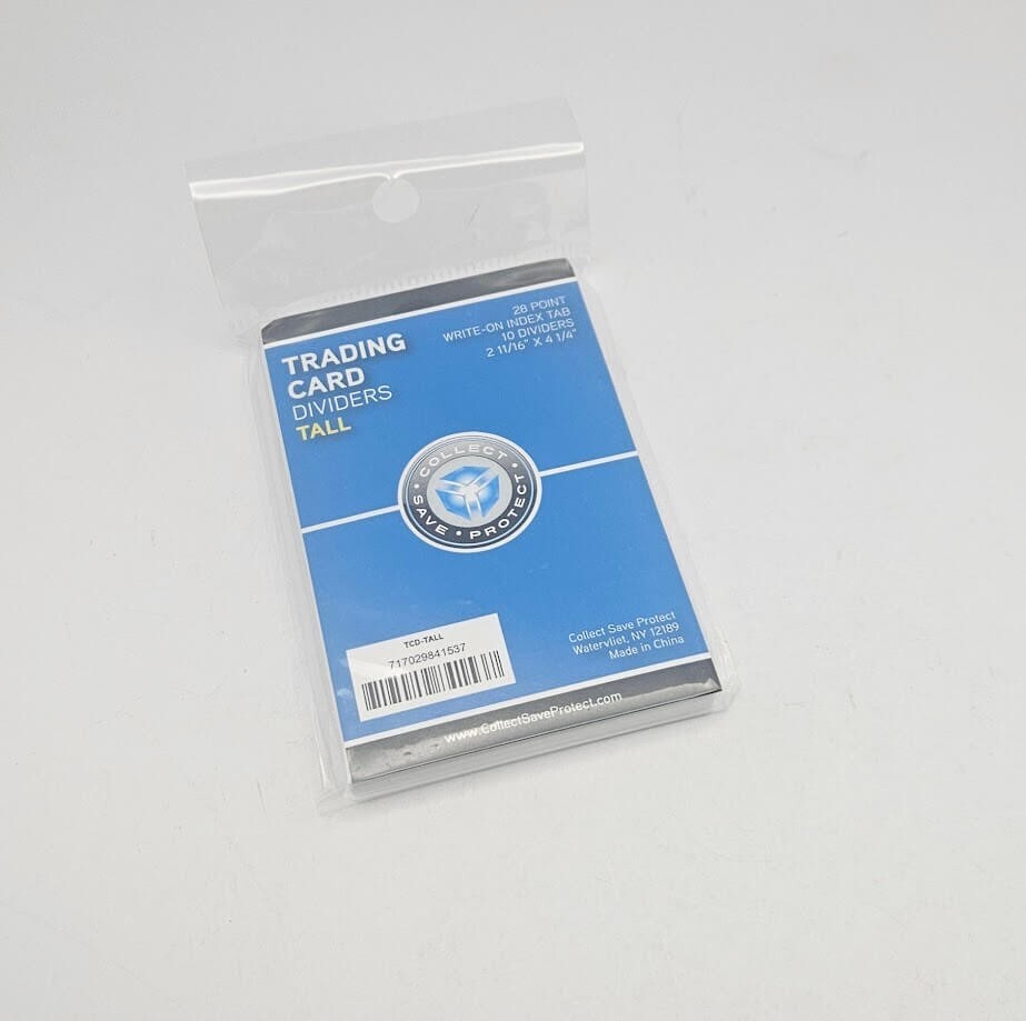 (50) CSP 28pt Tall Trading Card Dividers – Sits Above Toploads (5 Packs of 10)